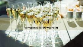  Presentation with sparkling wine - Beautiful presentation design featuring wine on holiday table banquet backdrop and a yellow colored foreground