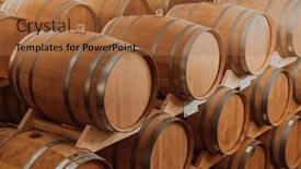  Presentation with wine beer - PPT layouts enhanced with wine-or-cognac-barrels background and a red colored foreground