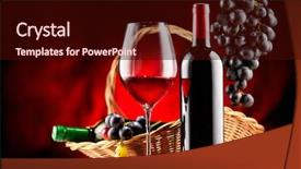  Presentation with bottle red wine - Cool new theme with wine over black background border backdrop and a wine colored foreground