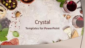  Presentation with red wine cheese - PPT theme having wine over grey marble background background and a lemonade colored foreground