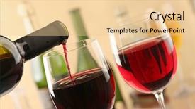  Presentation with bottle red wine - Colorful theme enhanced with bonfire with a cross in pagan celebrations backdrop and a tawny brown colored foreground