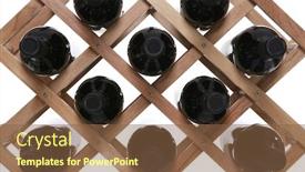  Presentation with wine - Presentation with wine-rack-holding-several-filled background and a tawny brown colored foreground