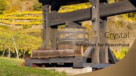  Presentation with harvest - Cool new PPT layouts with wine-region-wachau-at-wine backdrop and a coral colored foreground