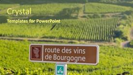  Presentation with wine - Presentation design featuring wine-road-near-solutre-burgundy background and a tawny brown colored foreground