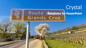  Presentation with route - Presentation having wine-road-route-des-grands background and a teal colored foreground