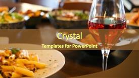  Presentation with foods - Theme consisting of wine rose in crystal glass background and a tawny brown colored foreground