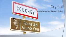  Presentation with route - Theme with wine route couchey burgundy france background and a light blue colored foreground