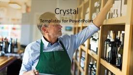  Presentation with sales - Presentation theme with wine shop owner background and a yellow colored foreground