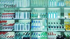  Presentation with wine - PPT theme featuring wine shop background and a seafoam green colored foreground