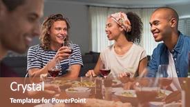 Presentation with cheerful - Amazing theme having wine sitting around the table backdrop and a coral colored foreground