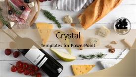  Presentation with wine cheese - Cool new slide deck with wine snacks and different various of cheese flat lay backdrop and a coral colored foreground