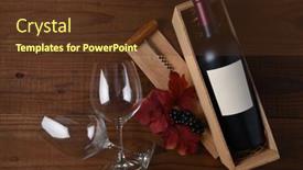  Presentation with leaves flat lay - Colorful presentation design enhanced with wine-still-life-a-bottle backdrop and a tawny brown colored foreground