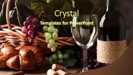  Presentation with bread life - Audience pleasing PPT layouts consisting of wine still life an old fashioned cork screw a basket of grapes and leaves a loaf of bread and some corks and an empty wineglass round out the scene backdrop and a wine colored foreground