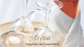  Presentation with blush - Slide deck featuring wine still life blush wine bottle and glasses on tray with glasses square format background and a lemonade colored foreground