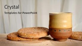  Presentation with holy - Beautiful slide deck featuring wine symbols of communion backdrop and a light gray colored foreground