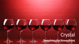  Presentation with red - Amazing PPT layouts having wine tasting - wineglasses on red background backdrop and a tawny brown colored foreground