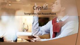  Presentation with wine tasting - Slide set featuring wine tasting and estimating characteristics background and a coral colored foreground