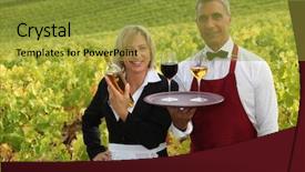  Presentation with wine tasting - Presentation featuring wine tasting in a vineyard background and a  colored foreground