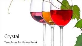  Presentation with vine wine - Theme consisting of wine three glasses of wine background and a white colored foreground