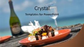  Presentation with sushi - Presentation theme having exotic food - delicious sushi lunch served background and a light blue colored foreground