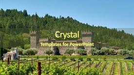  Presentation with vineyards - PPT layouts enhanced with vineyards with castle in california background and a tawny brown colored foreground