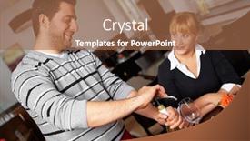  Presentation with restaurant waiter - Amazing presentation having wine-waiter-opens-a-bottle backdrop and a coral colored foreground