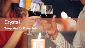 Presentation with dinner - Theme featuring wine while have romantic dinner background and a coral colored foreground