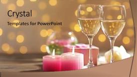  Presentation with light roses - Slide deck enhanced with wine white roses and candle background and a coral colored foreground