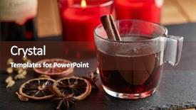  Presentation with mulled wine - PPT layouts featuring wine with cinnamon anise cardamom background and a tawny brown colored foreground