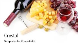  Presentation with wine cheese - Slide deck consisting of sphere speaker 3d - design made in 3d background and a wine colored foreground.