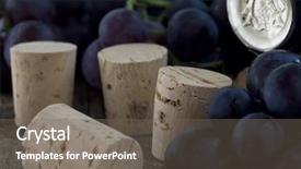  Presentation with grape - Theme consisting of wine yeast - grape with corks background and a  colored foreground