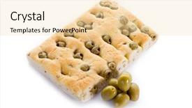  Presentation with yeast - Audience pleasing presentation design consisting of wine yeast - white pizza with olives backdrop and a  colored foreground