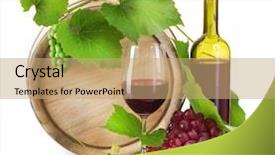  Presentation with wine barrel - Theme having wine background and a coral colored foreground