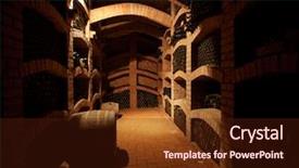  Presentation with winery - Beautiful slides featuring winebottles stacked in the old backdrop and a tawny brown colored foreground