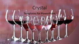  Presentation with red brick wall - Slide deck with wineglasses with white red background and a coral colored foreground