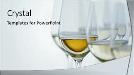  Presentation with wine tasting - Slide set featuring wineglasses with white wine background and a sky blue colored foreground