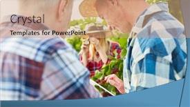  Presentation with computer - Presentation theme having winegrower-and-oenologist-using-tablet background and a coral colored foreground