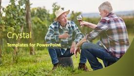  Presentation with wine tasting - Colorful slides enhanced with winegrowers-do-a-wine-tasting backdrop and a tawny brown colored foreground