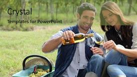  Presentation with wine tasting - Colorful PPT layouts enhanced with winegrowers tasting wine backdrop and a seafoam green colored foreground