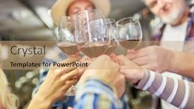  Presentation with wine tasting - Amazing slides having winegrowers-team-celebrates-or-makes backdrop and a coral colored foreground