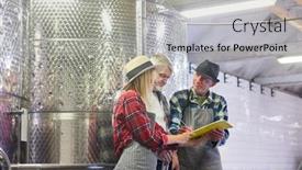  Presentation with winery - Colorful presentation design enhanced with winemaker-and-team-with-checklist backdrop and a light gray colored foreground