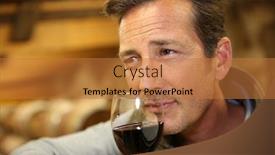  Presentation with wine tasting - Presentation design with winemaker tasting red wine in cellar background and a red colored foreground