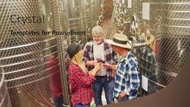  Presentation with wine tasting - Theme consisting of winemaker-team-with-glass background and a coral colored foreground