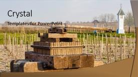  Presentation with czech republic - Slide set consisting of winepress - wine press and wayside background and a sky blue colored foreground