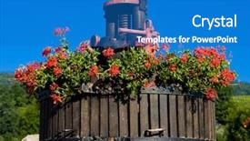  Presentation with wine read - Beautiful theme featuring winepress - wine-press orschwihr alsace france backdrop and a teal colored foreground