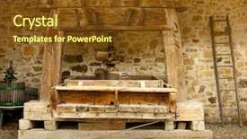  Presentation with press - Slide deck enhanced with winepress with capstan wine press background and a tawny brown colored foreground