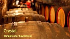  Presentation with cellar - PPT layouts enhanced with store atmosphere - old wine cellar with barrels background and a tawny brown colored foreground
