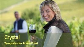  Presentation with vine wine - Presentation consisting of wineries - woman standing in vine rows background and a tawny brown colored foreground