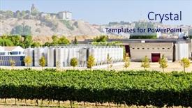  Presentation with winery - Slide set consisting of winery in la rioja spain background and a sky blue colored foreground