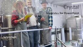  Presentation with winery - Amazing PPT layouts having winery-team-with-cellar-master backdrop and a light gray colored foreground